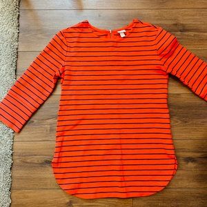 MERONA (XS) orange/navy blue striped long sleeve